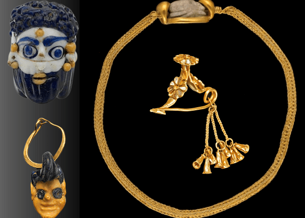Phoenician face bead, bracelet and fibula. Images The Metropolitan Museum of Art, New York and Flourentzos & Vitobello 2009